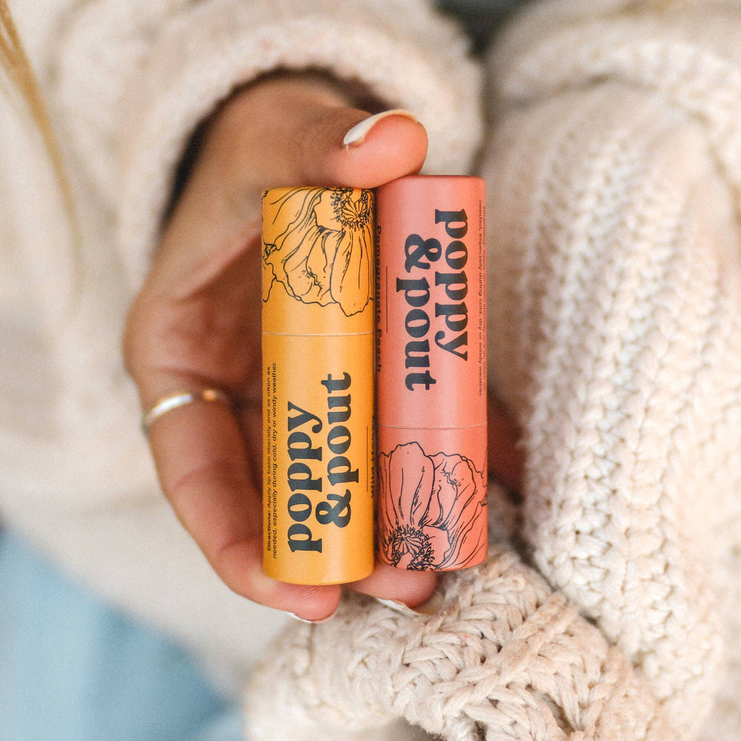 Poppy & Pout Lip Balm in Pomegranate Peach