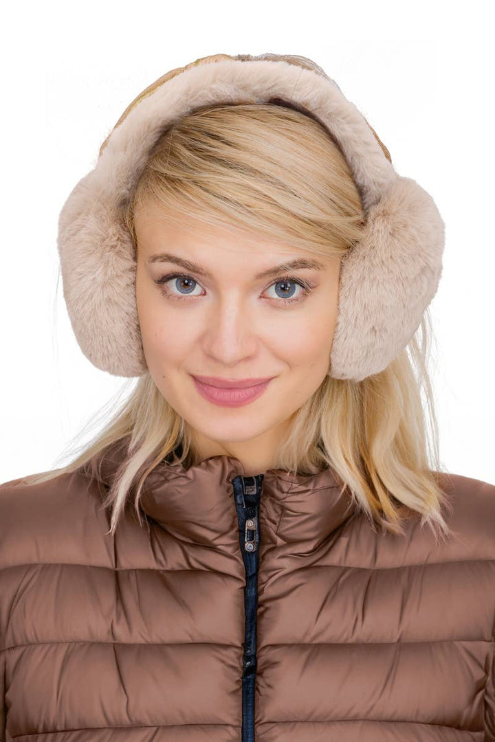 DOORBUSTER Fluffy Faux Fur Foldable Winter Earmuffs