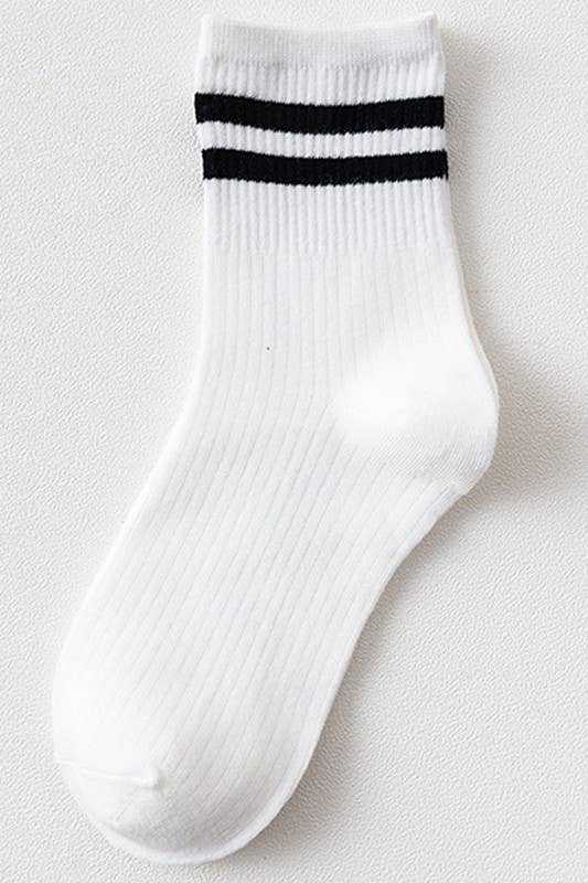 Light Grey & Black Stripe Daily Sock