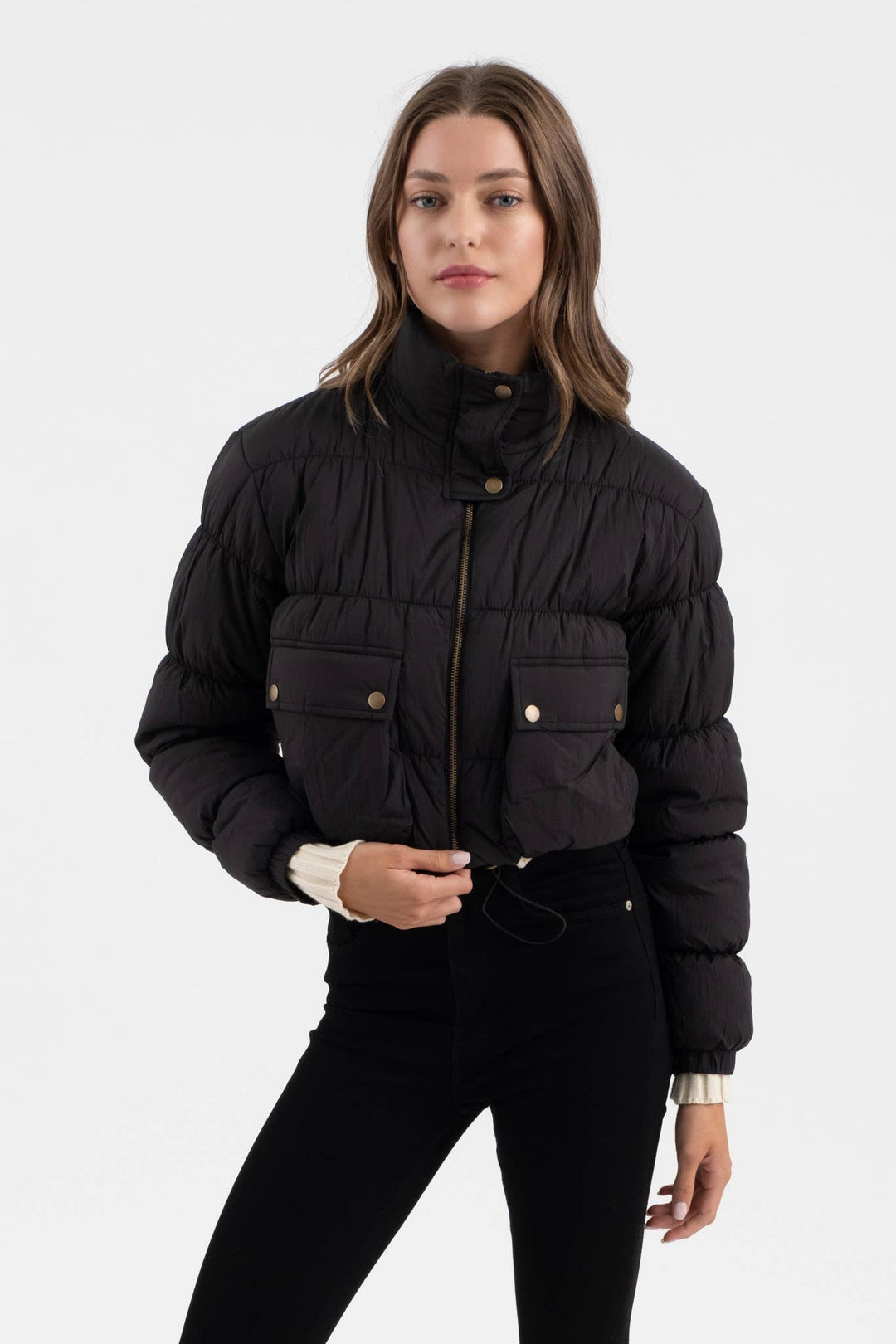 Beatrice Cropped Cargo Puffer Jacket