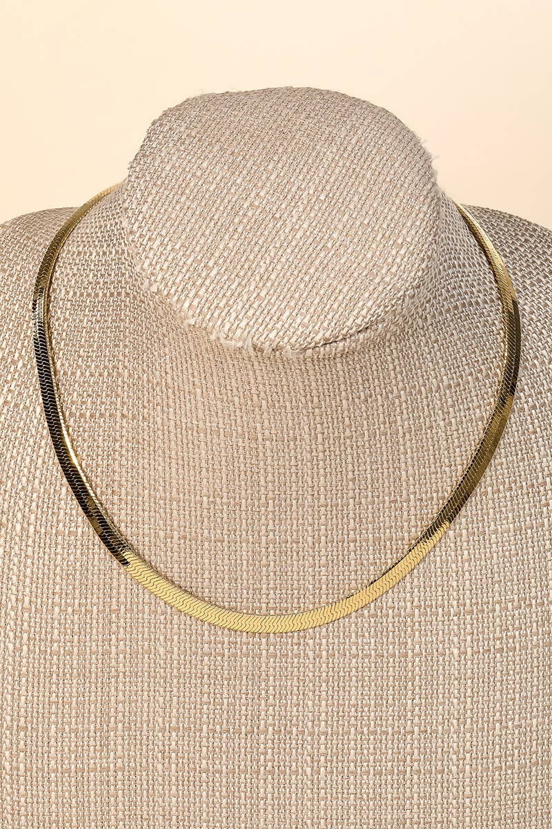 Wide Herringbone Necklace