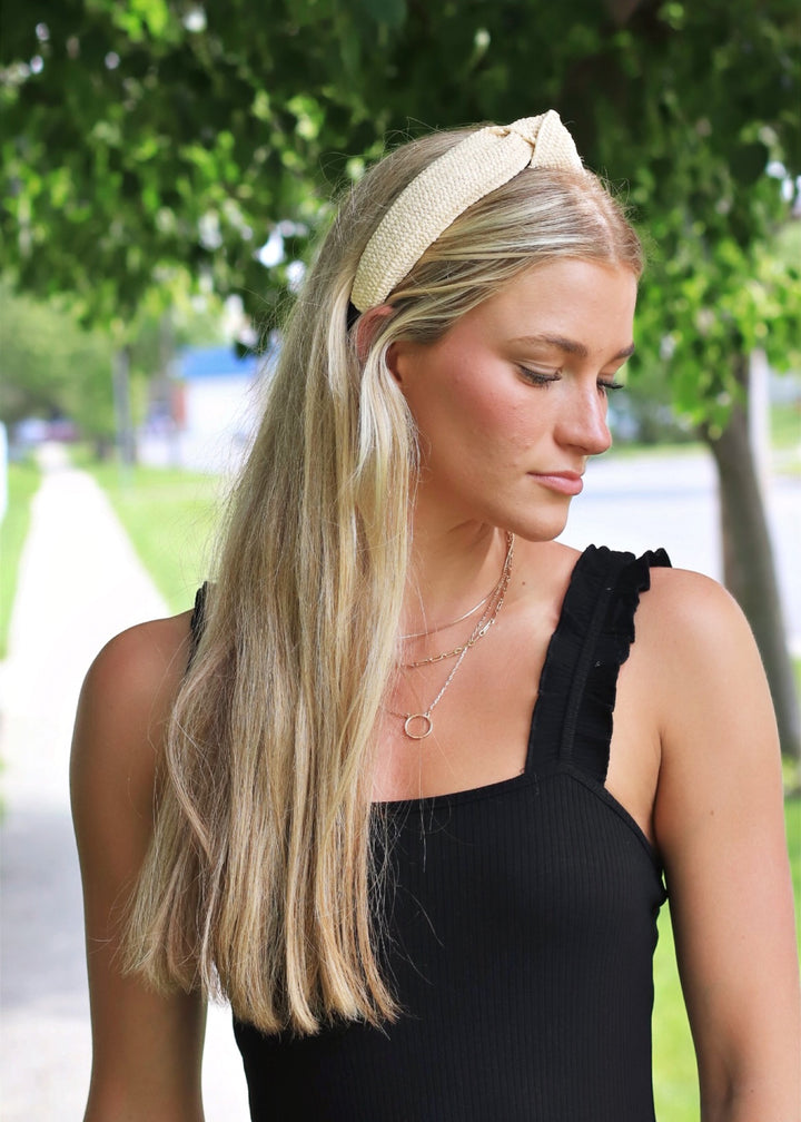 Bohemian Straw Rattan Knotted Headband