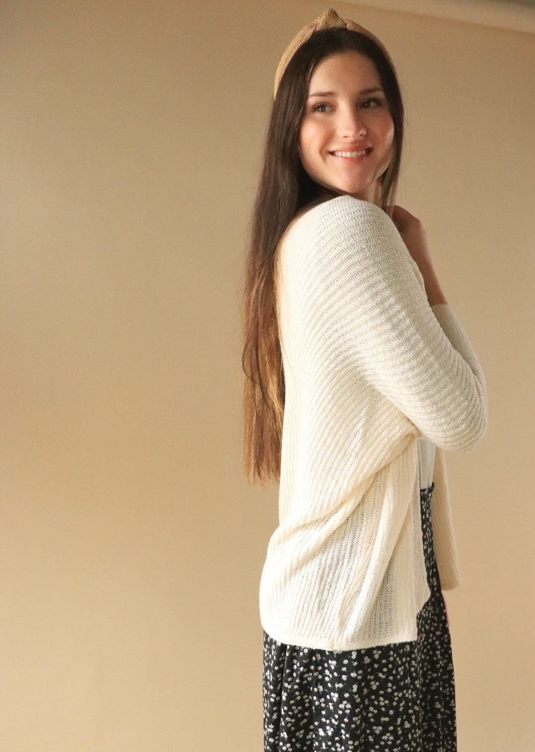 Dolman Open Front Cardigan in Ivory