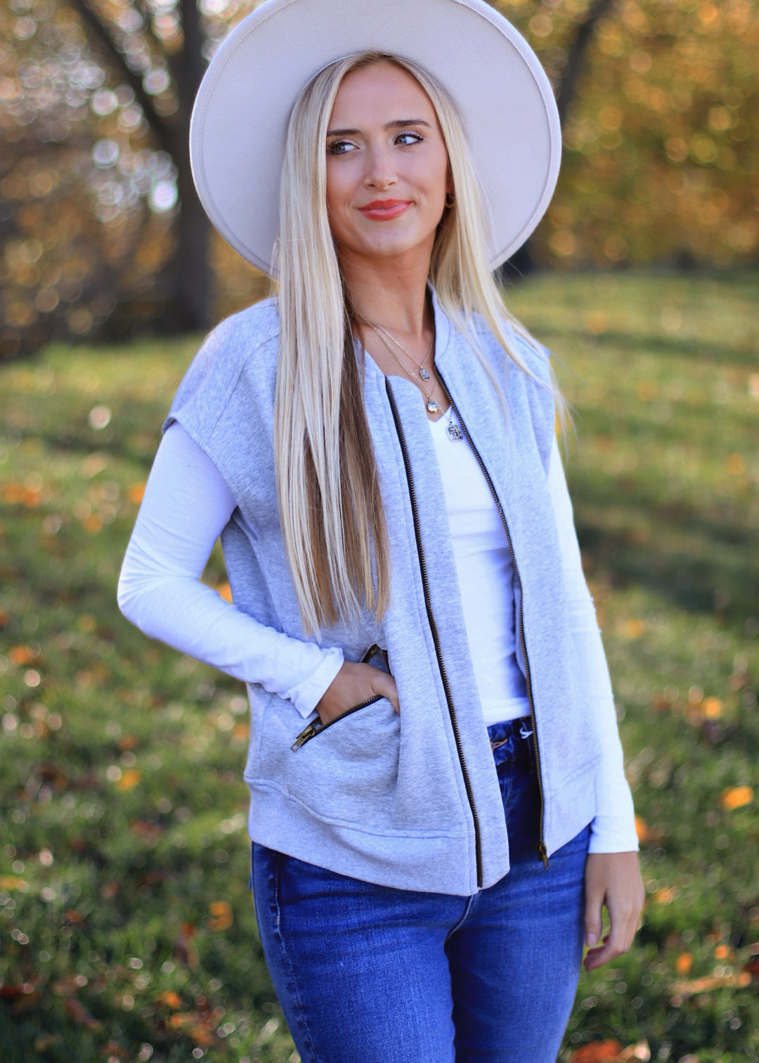 Basic Long Sleve V- Neck Top in White