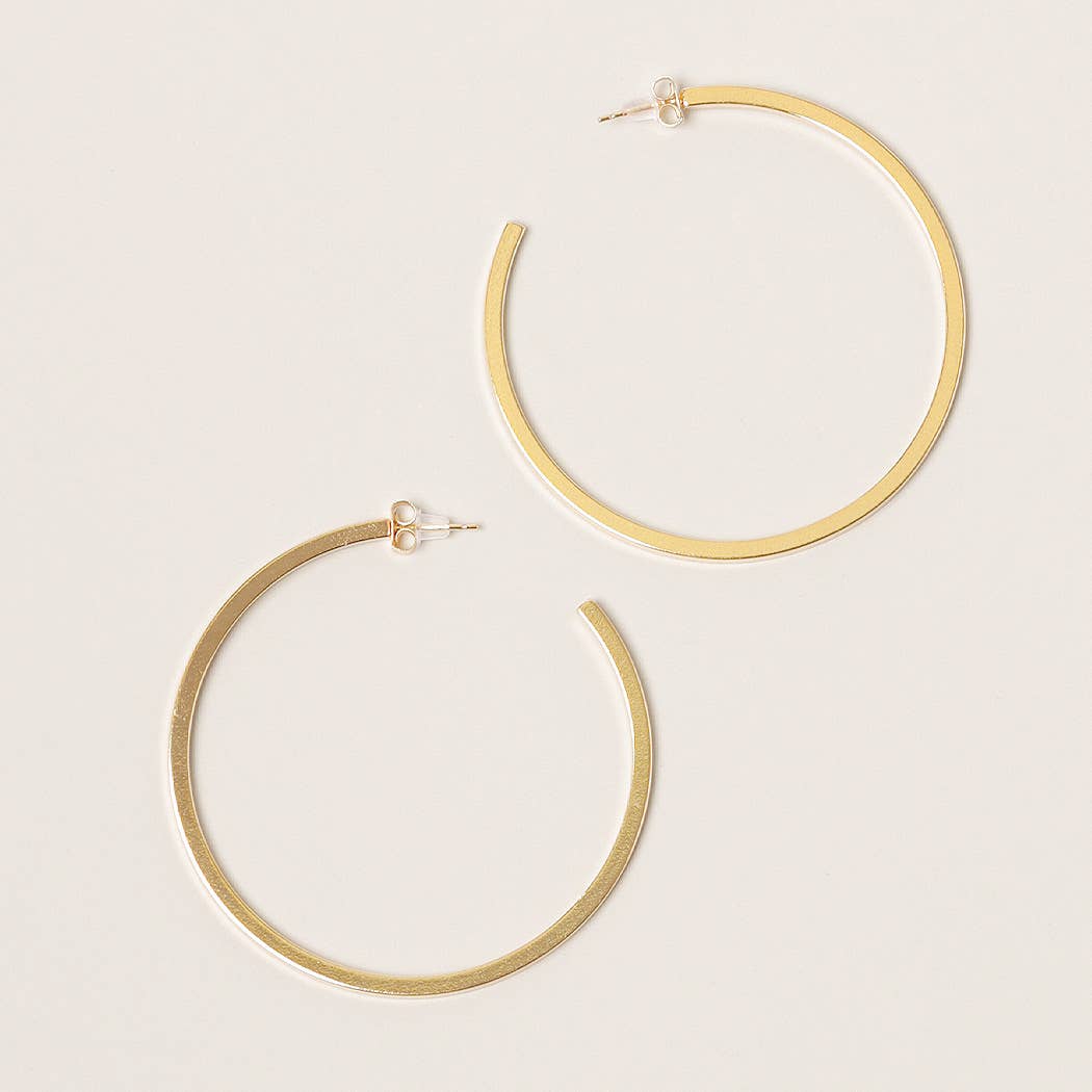 ML-14K Gold Dipped Post Hoop Earrings