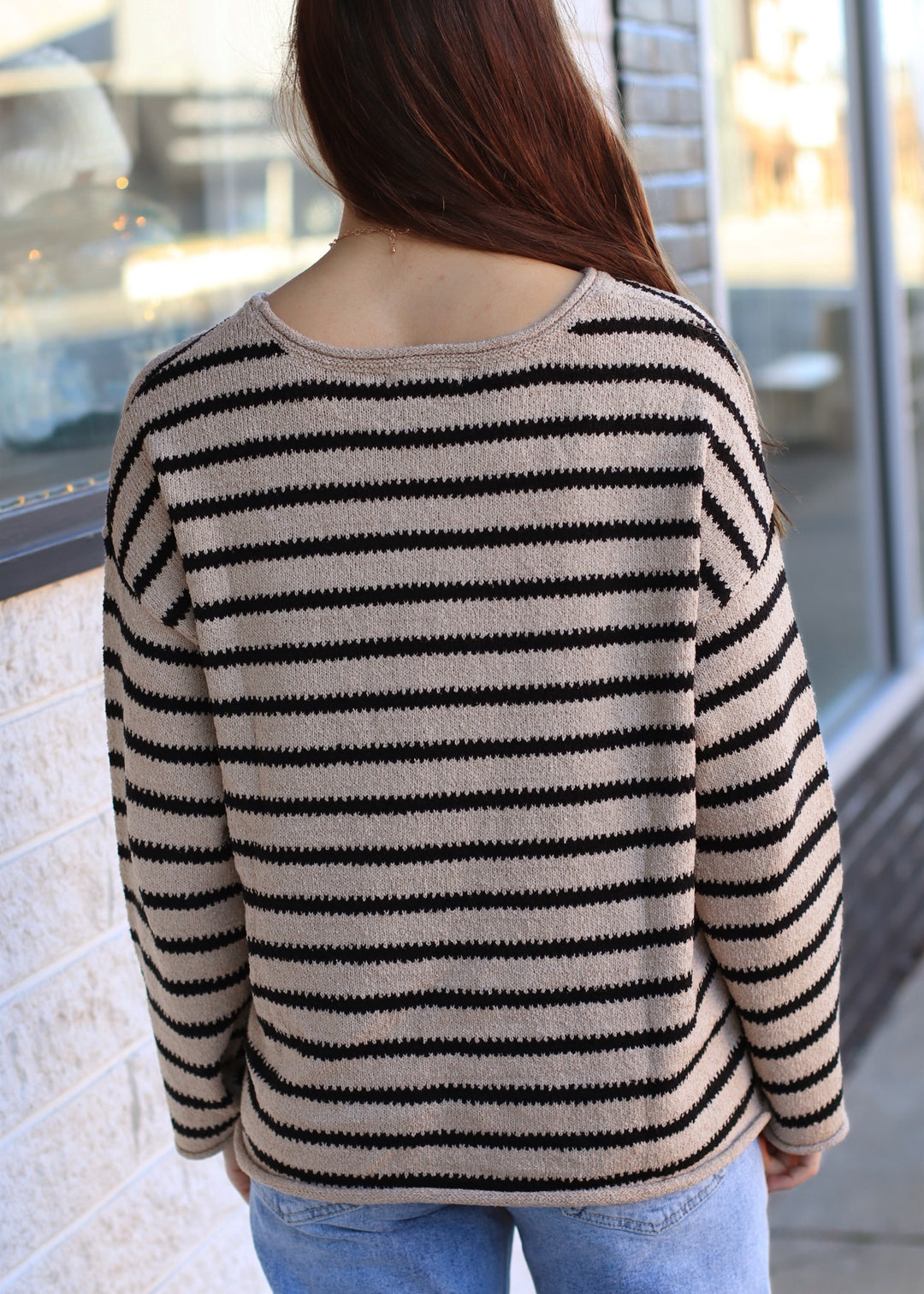 Frankie Stripe Boat Neck Sweater