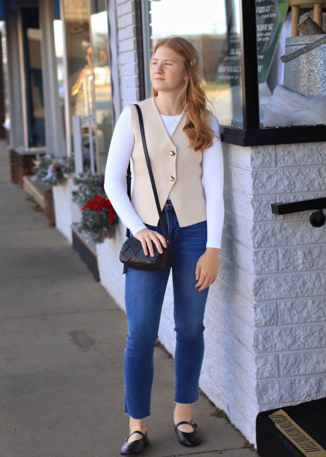 Faith Button Knit Sweater Vest