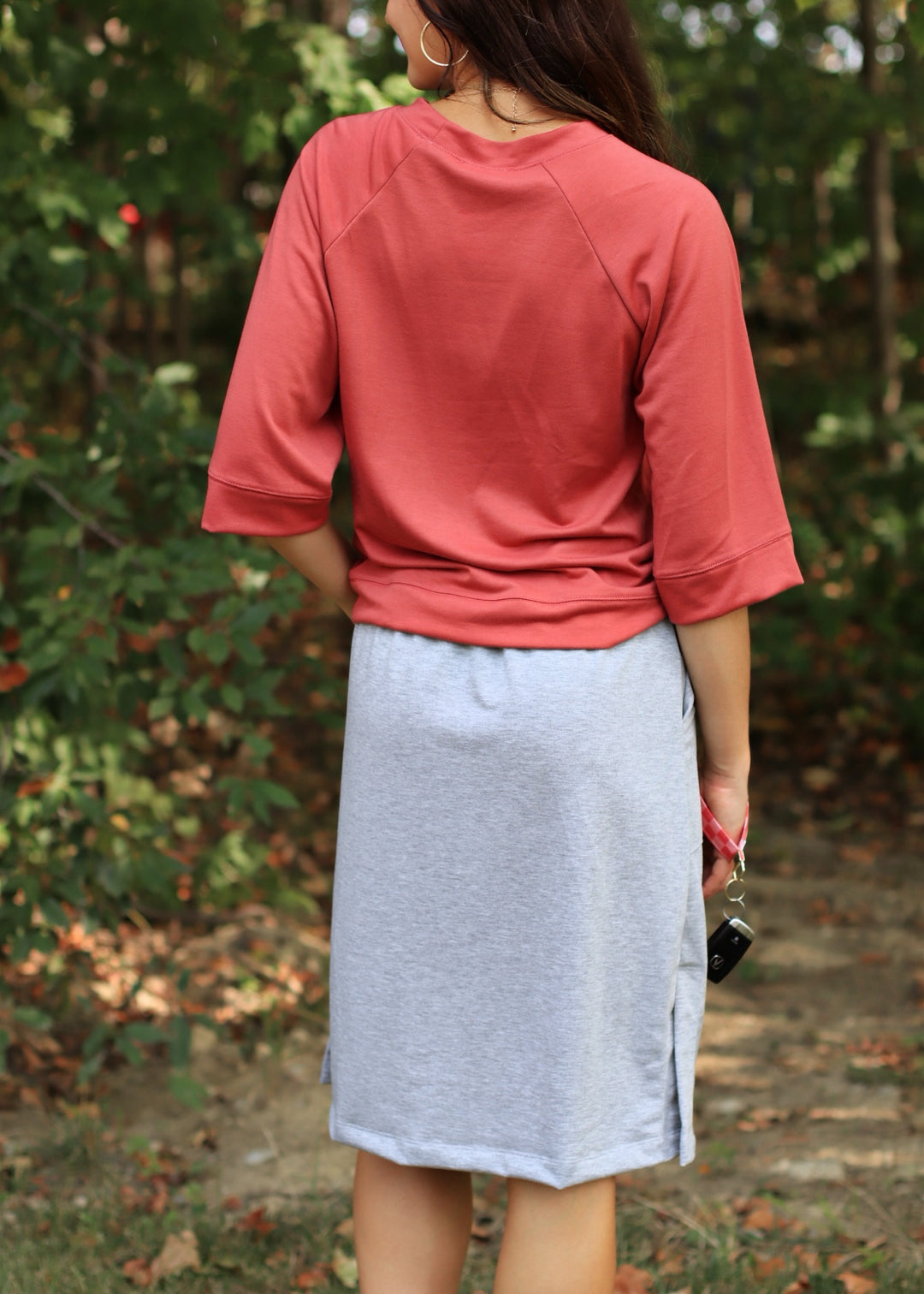 Everyday Drawstring Skirt in Heather Grey