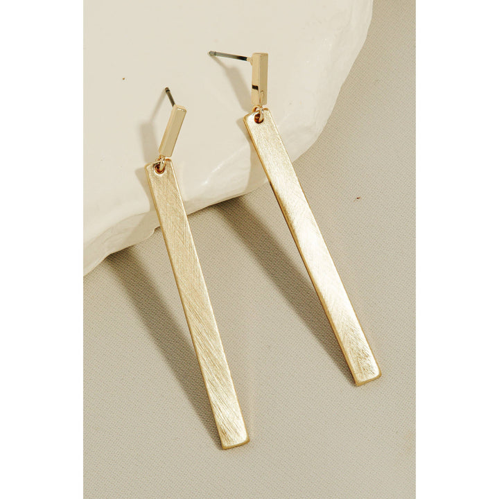 Brushed Metallic Bar Dangle Earrings