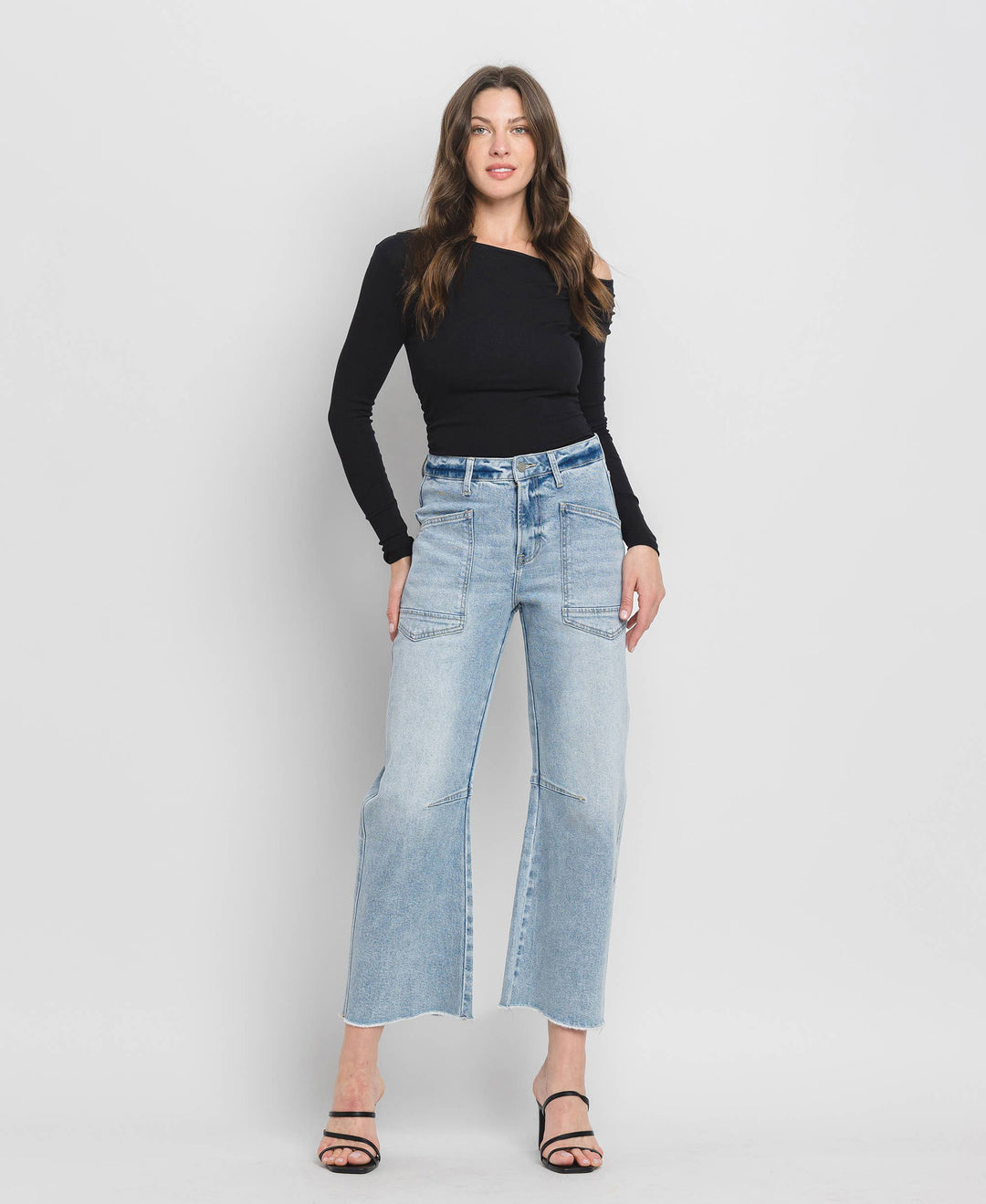 RESTOCK Super High Rise Barrel Denim Jeans