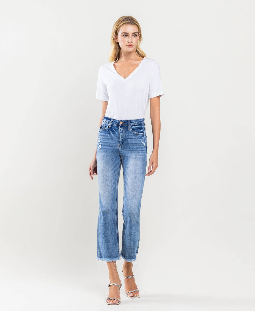 Amber High Rise Kick Back Flare Jeans