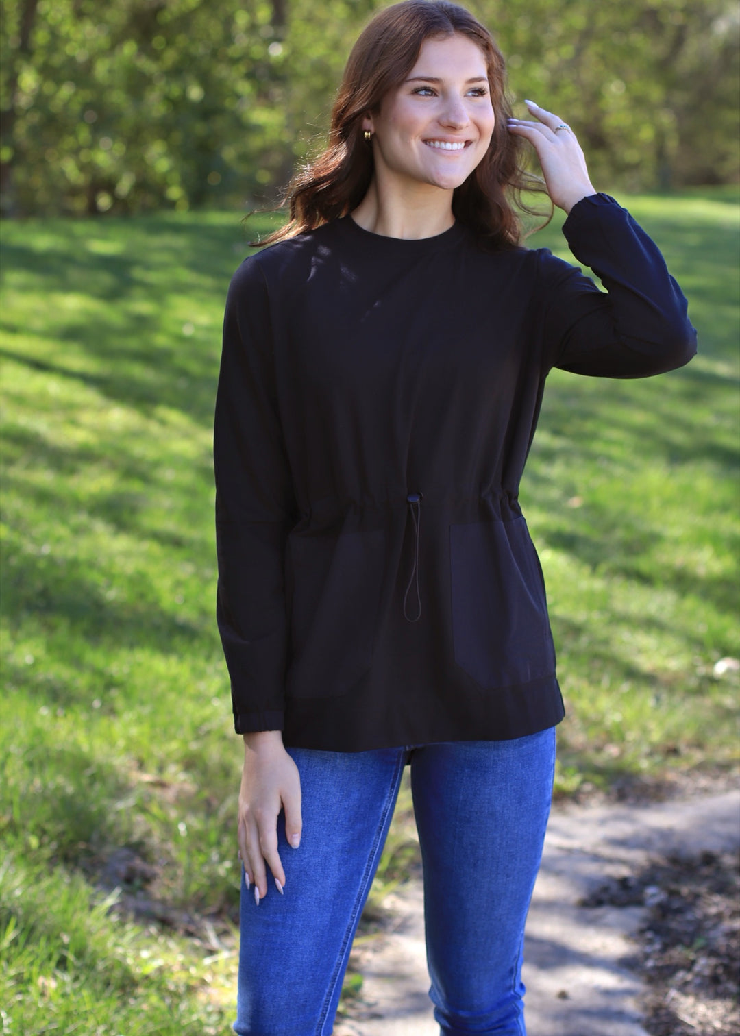 Boxy Brushed Bungee Tunic Top