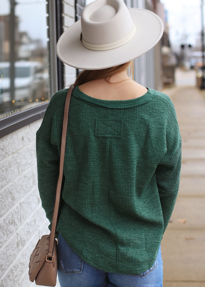 Jessie Henley Top in Hunter Green