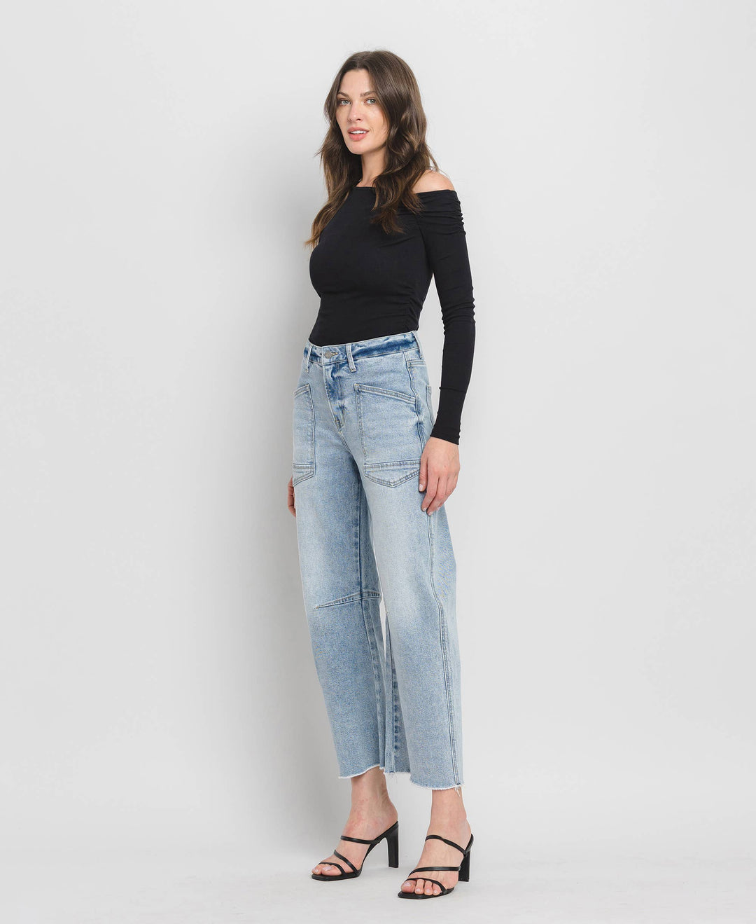 RESTOCK Super High Rise Barrel Denim Jeans