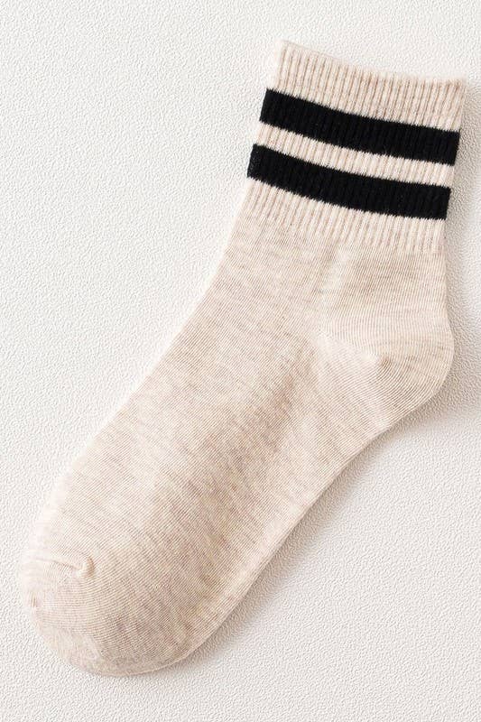 Light Grey & Black Stripe Daily Sock