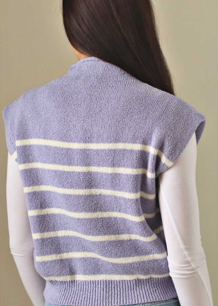 Lilac Stripe Sweater Top