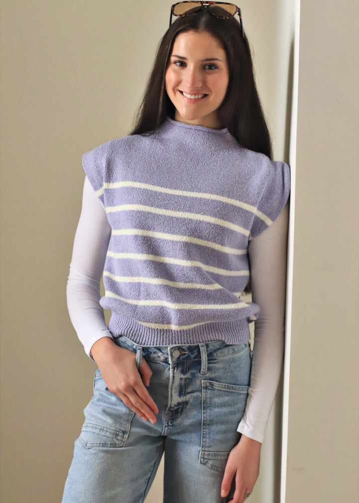 Lilac Stripe Sweater Top