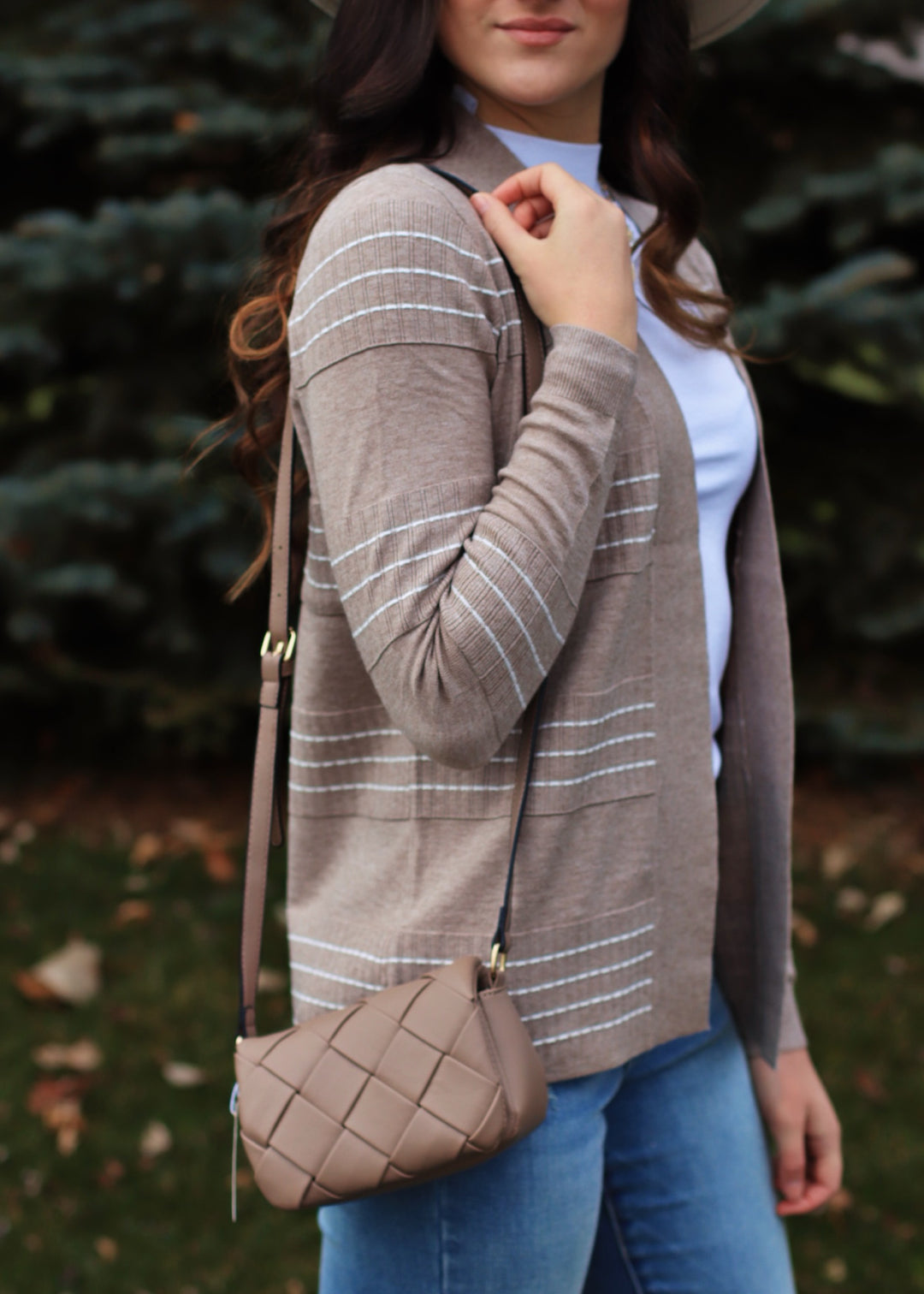 Stitched Cardigan in Mocha