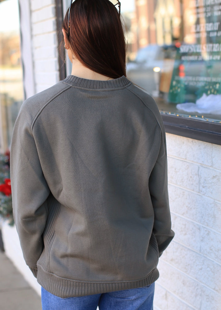 Dupita French Terry Crewneck in Olive