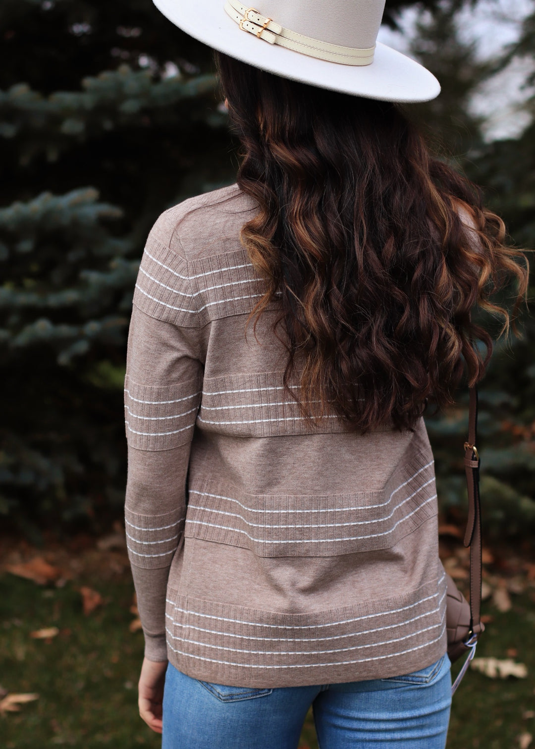 Stitched Cardigan in Mocha