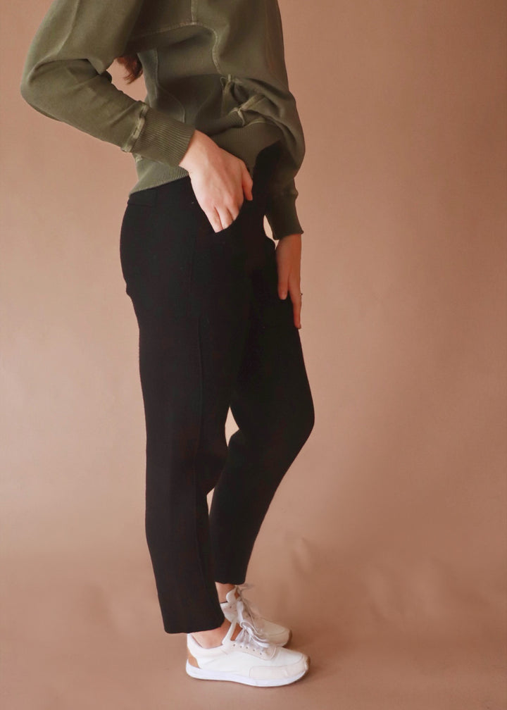 CLEARANCE FINAL SALE Molly Knitted Jogger Pants in Black