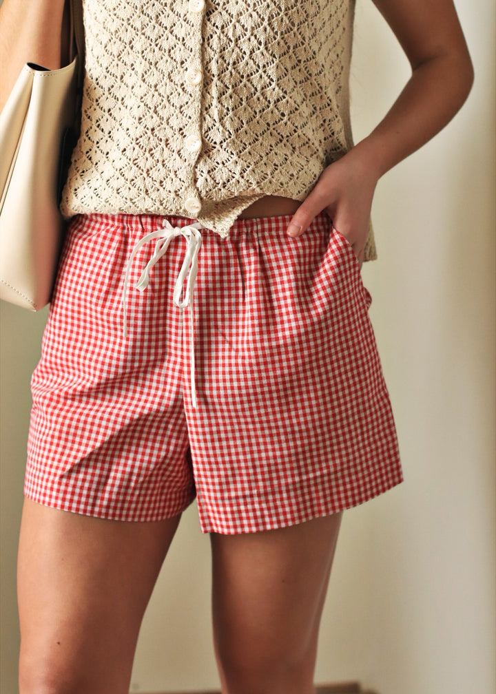 Gingham Casual Shorts