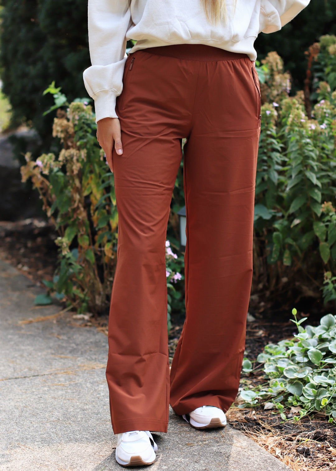 CLEARANCE FINAL SALE  Stretch Woven Straight Pants in Copper