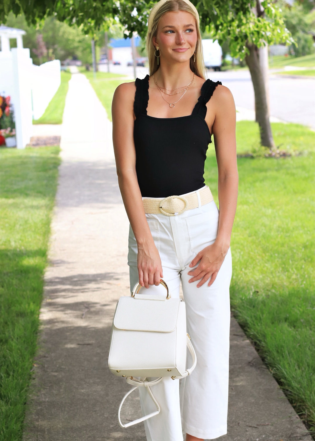 CLEARANCE FINAL SALE  Darcy Cropped Summer Pants in Off White