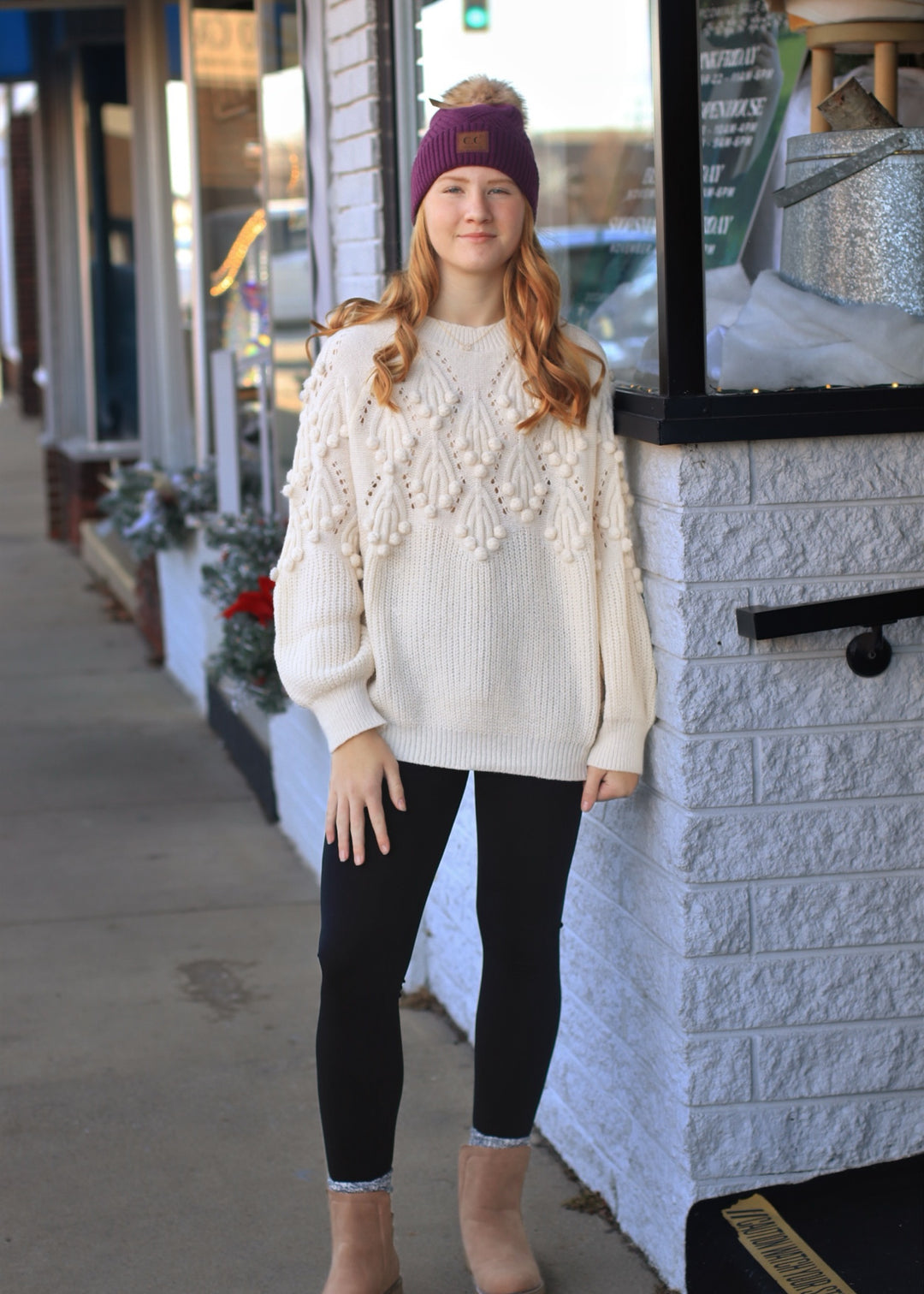 January Pom Sweater Top