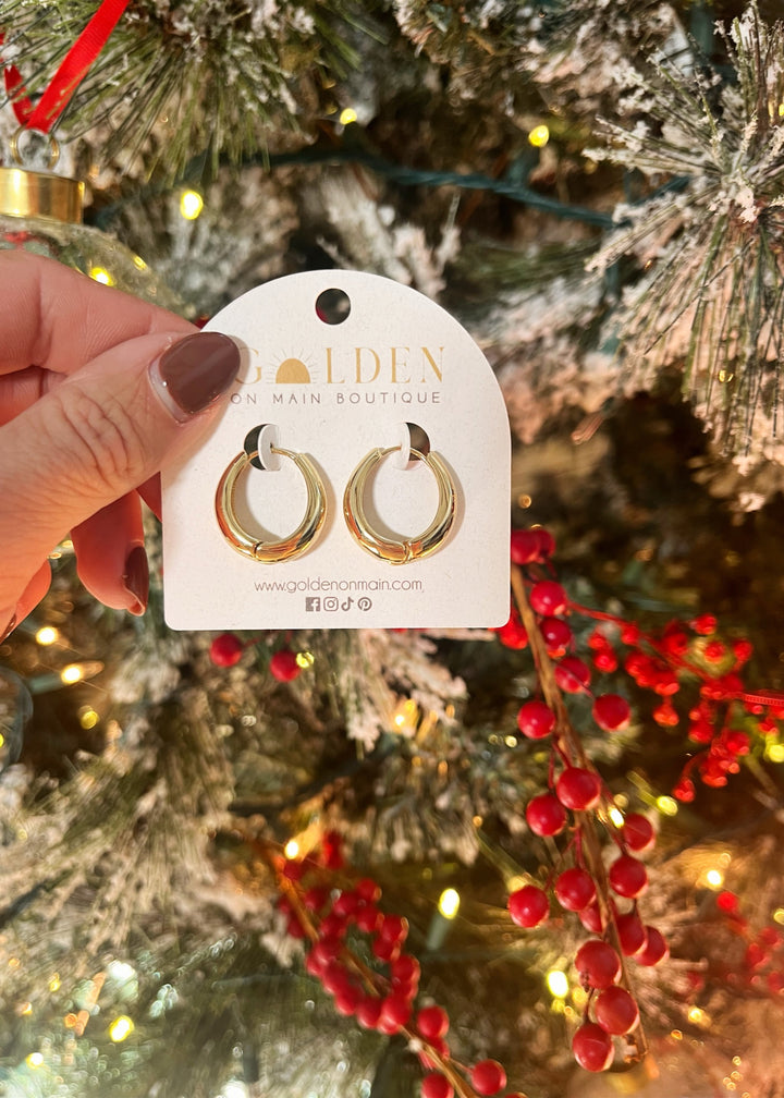 S-14K Gold Dipped Chunky Hoop Earrings