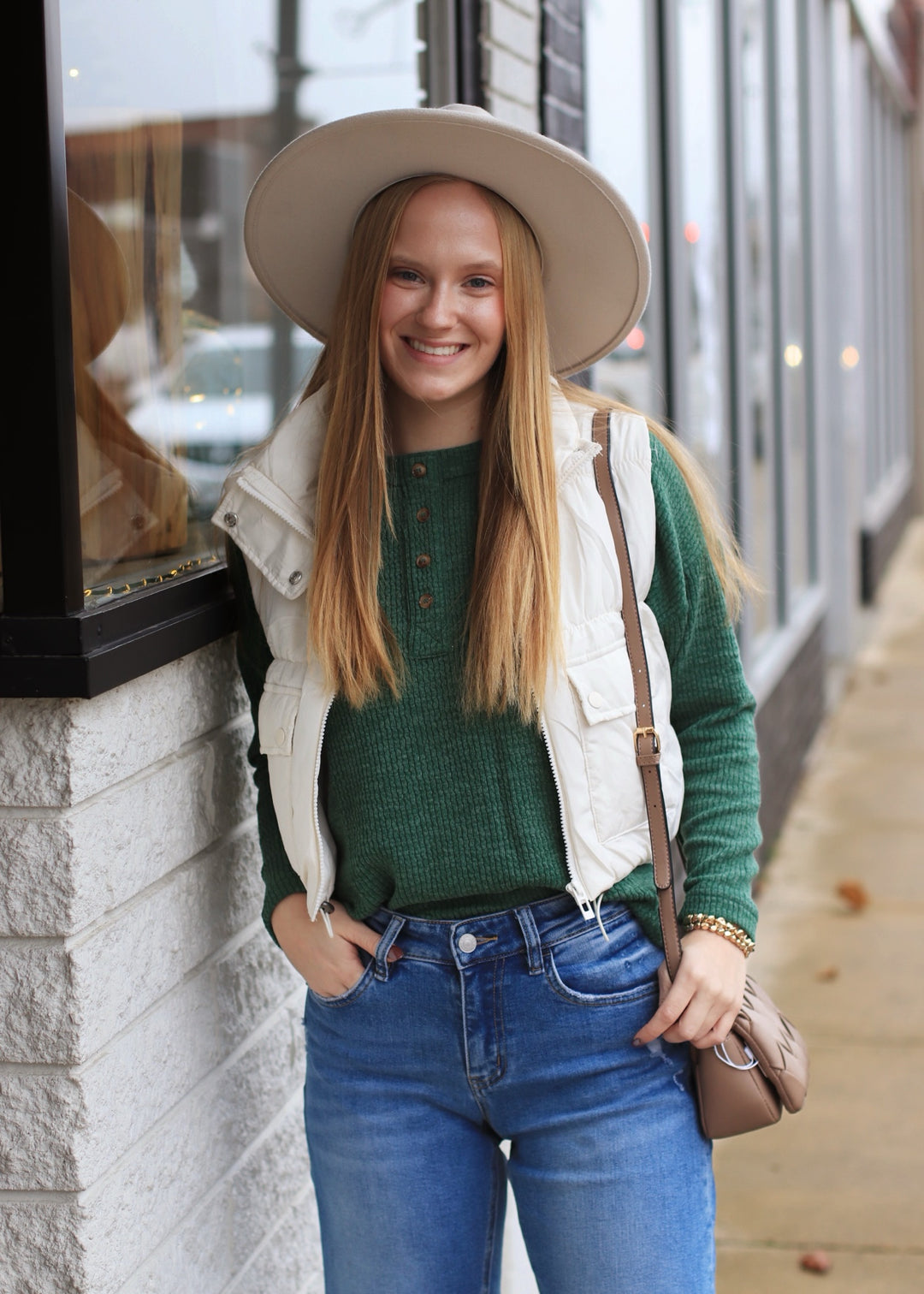 Jessie Henley Top in Hunter Green