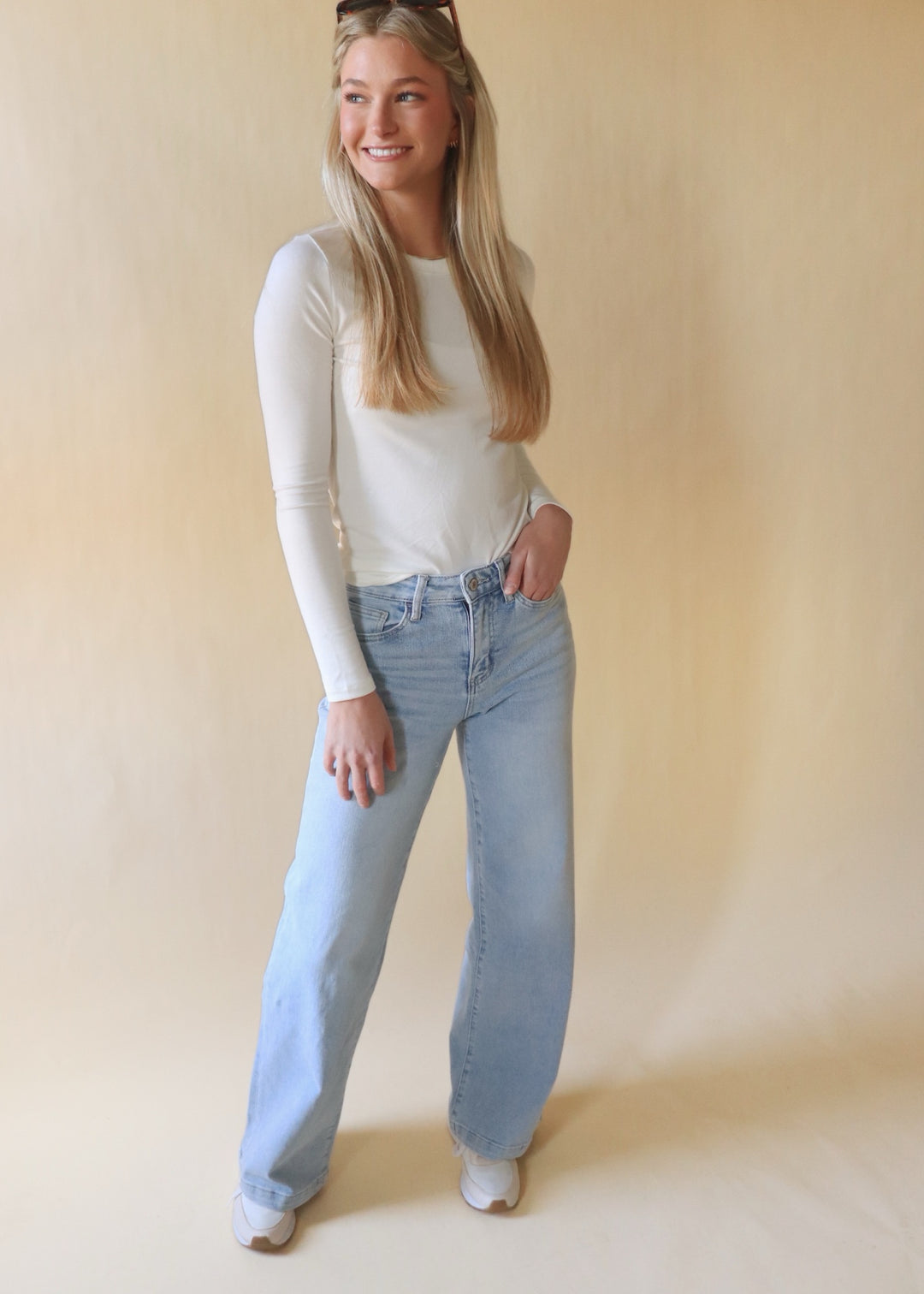 Optimistic High Rise Wide Leg Denim Jeans