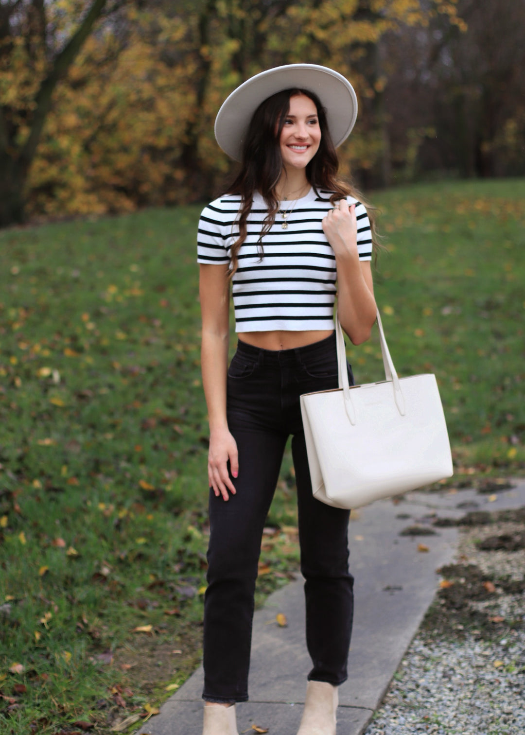 Kari Striped Knit Crop Top