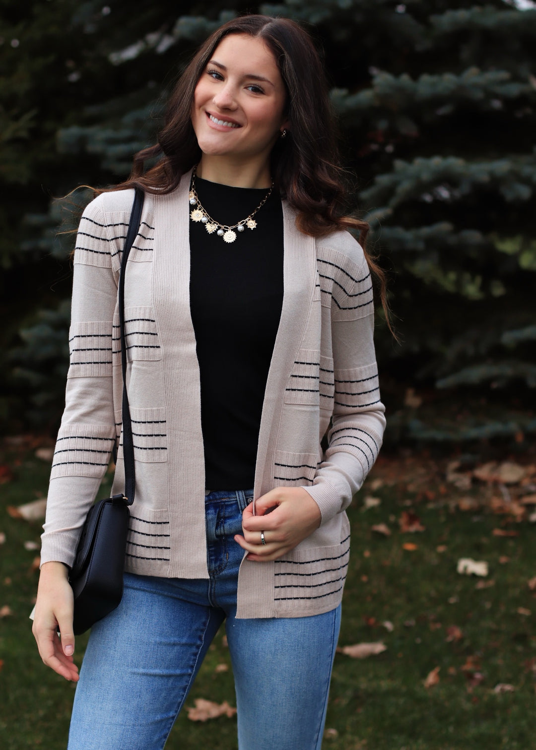 Stitched Cardigan in Oatmeal