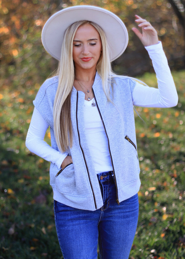 Basic Long Sleve V- Neck Top in White