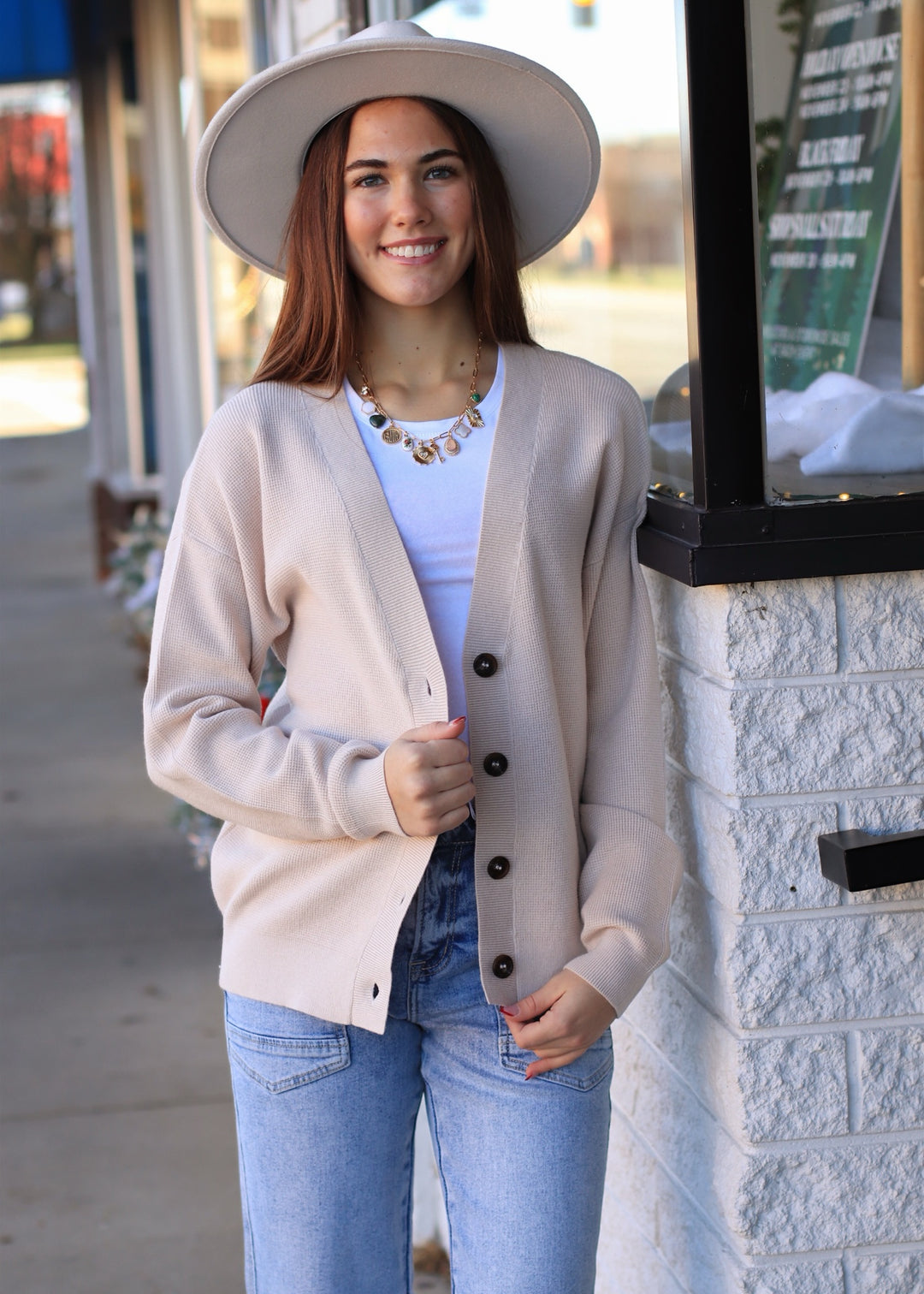 Mae Cardigan in Sand Beige