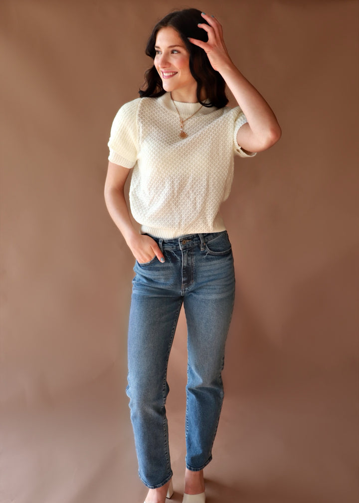 CLEARANCE FINAL SALE Dani Textured Short Sleeve Top