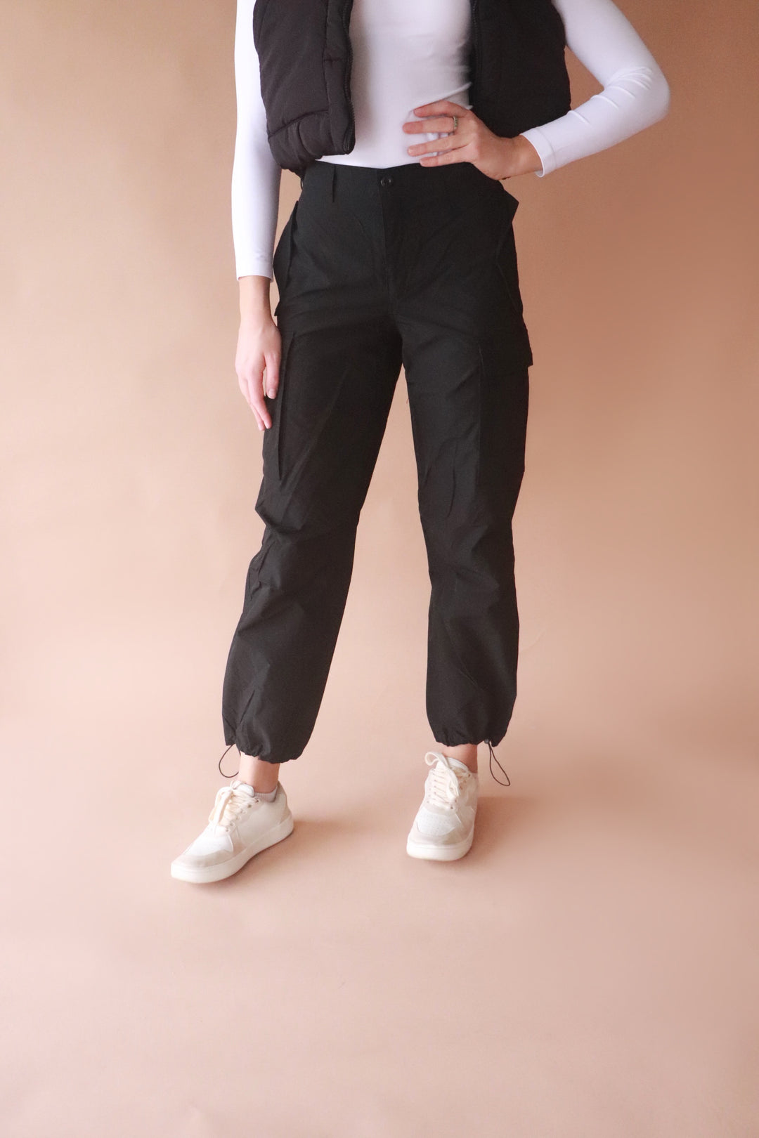 CLEARANCE FINAL SALE Cargo Pants With Elastic Waist Band