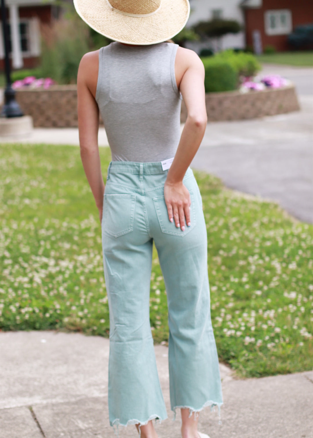 CLEARANCE FINAL SALE  Halfway Gone Vintage Cropped Flare Denim - Cloud Blue