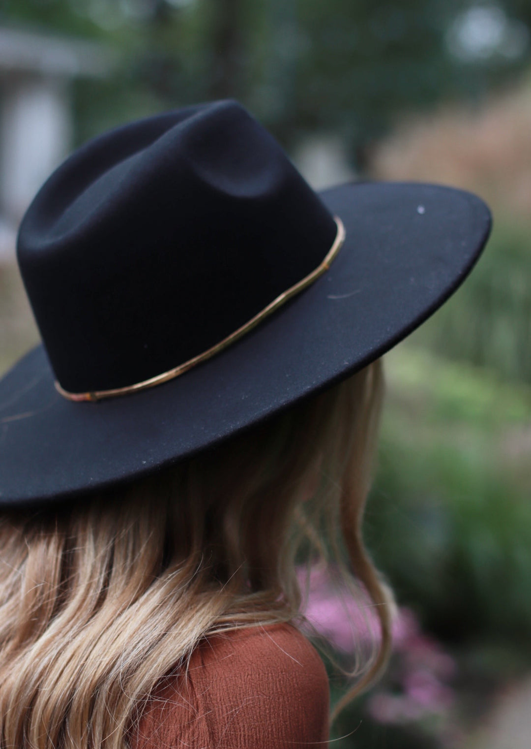 Flat Brim Herringbone Chain Fedora Fashion Hat