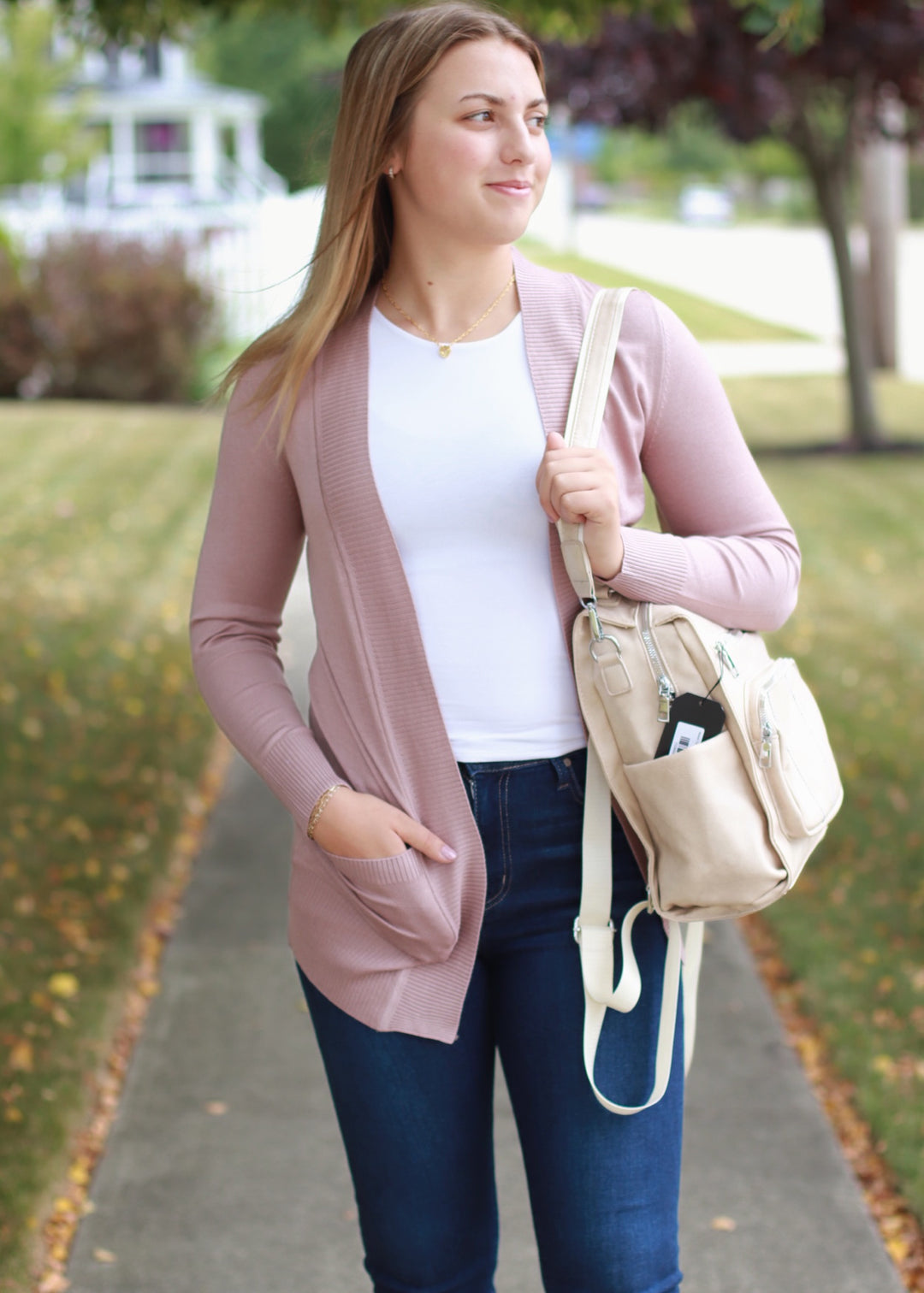 CLEARANCE FINAL SALE Simple Sweet Cardigan | Beige Pink