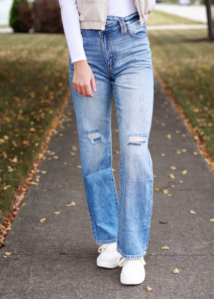 CLEARANCE FINAL SALE Revive the 90s Wide Leg Denim -Kan Can