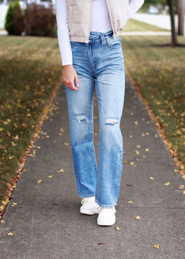 CLEARANCE FINAL SALE Revive the 90s Wide Leg Denim -Kan Can