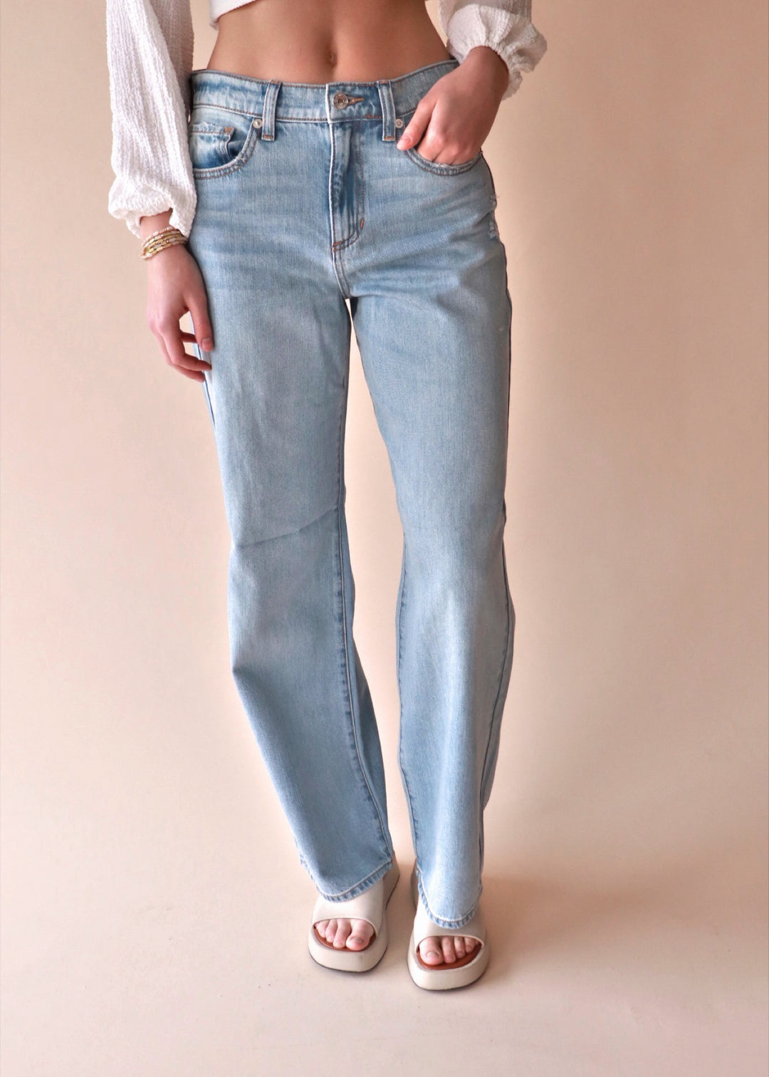 CLEARANCE FINAL SALE April High Rise Wide Leg Denim Jeans