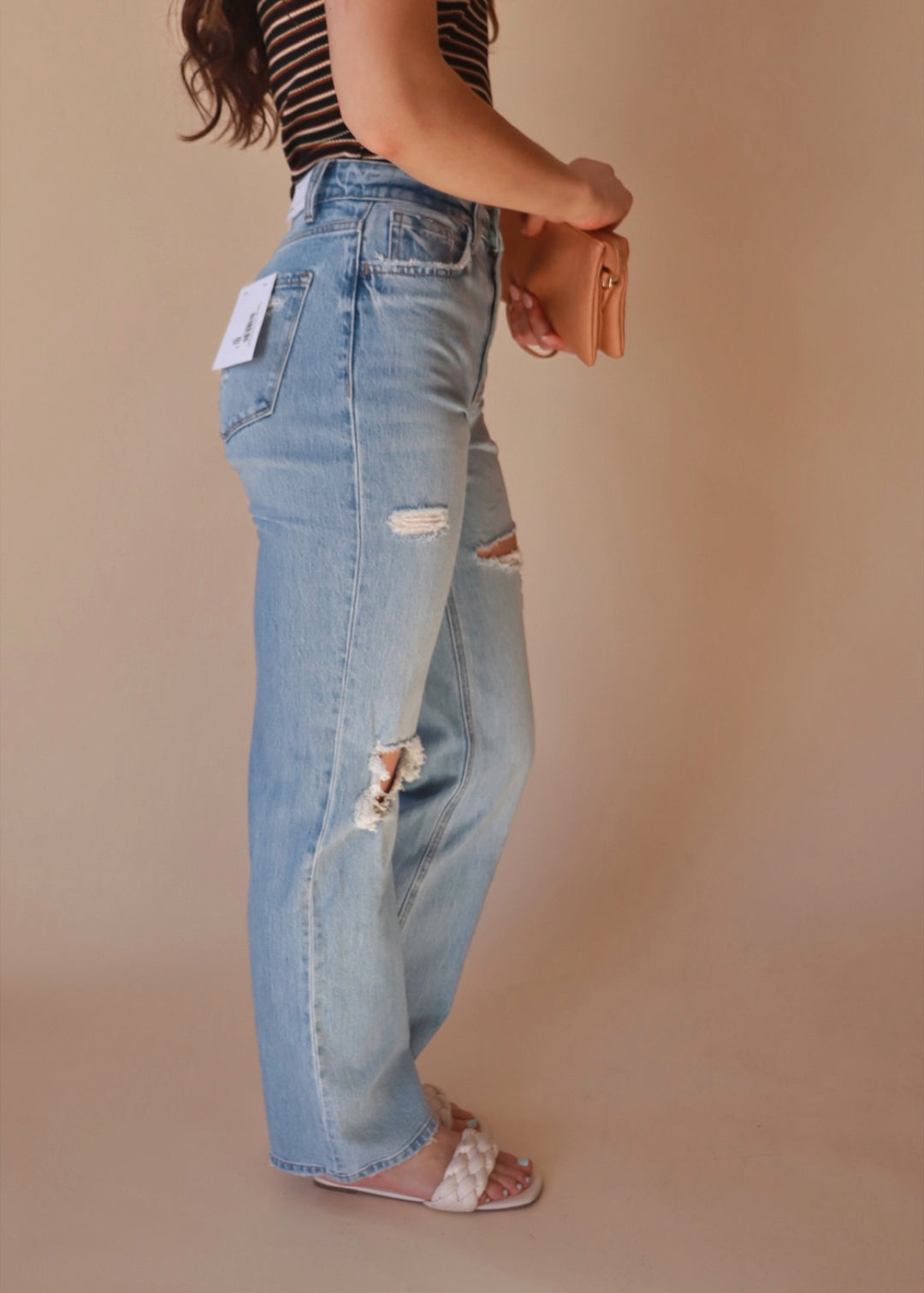 Satisfying Super High Rise Straight Denim Jeans