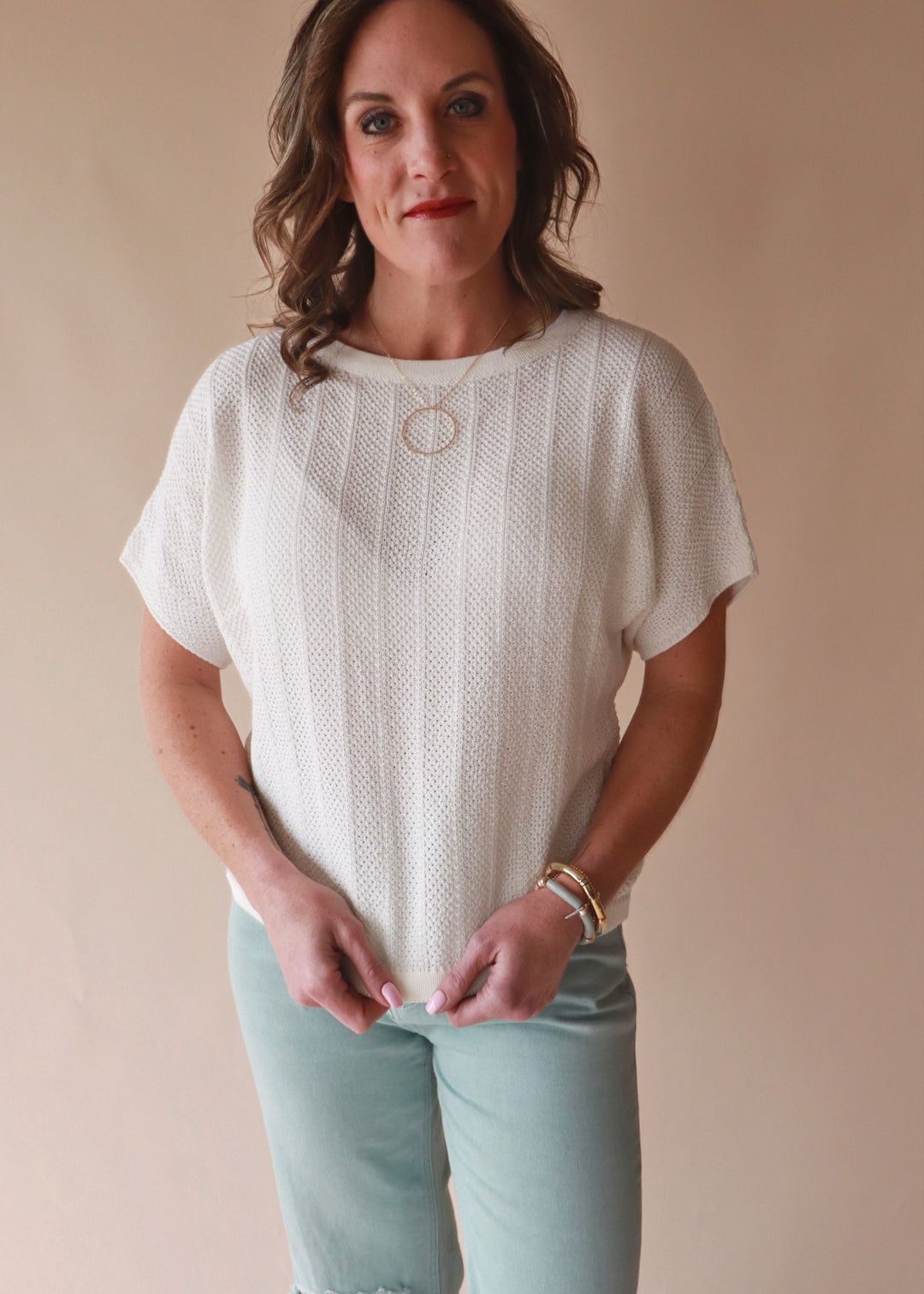 CLEARANCE FINAL SALE Everly Textured Knit Top