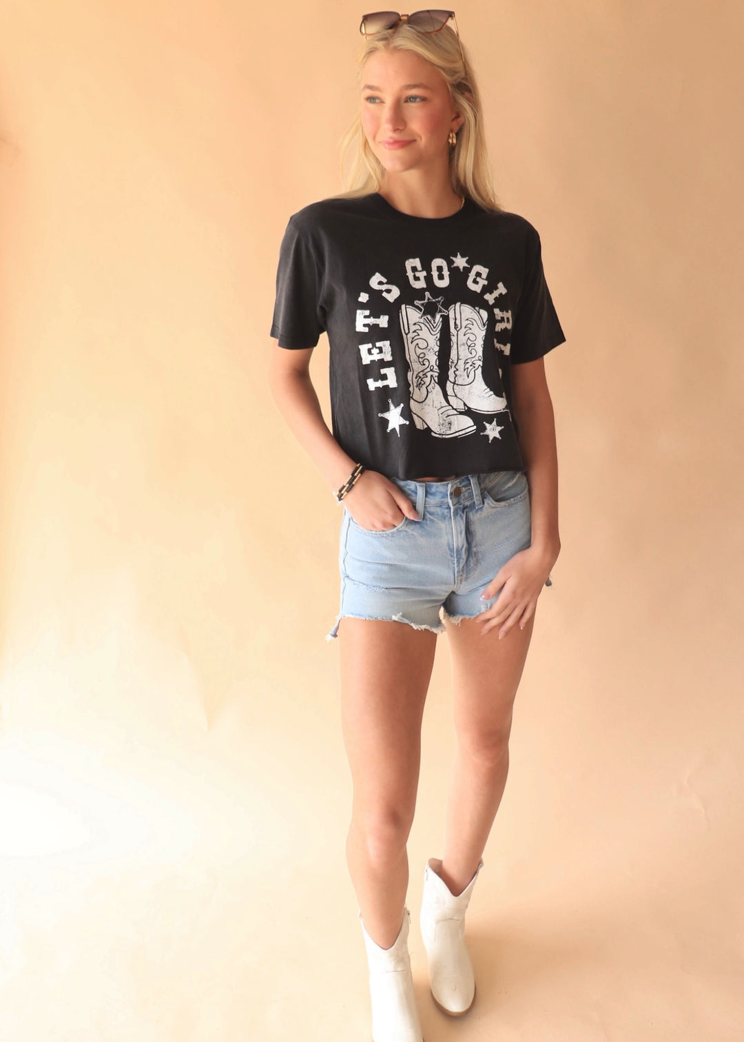 Let's Go Girls Graphic Tee in Black