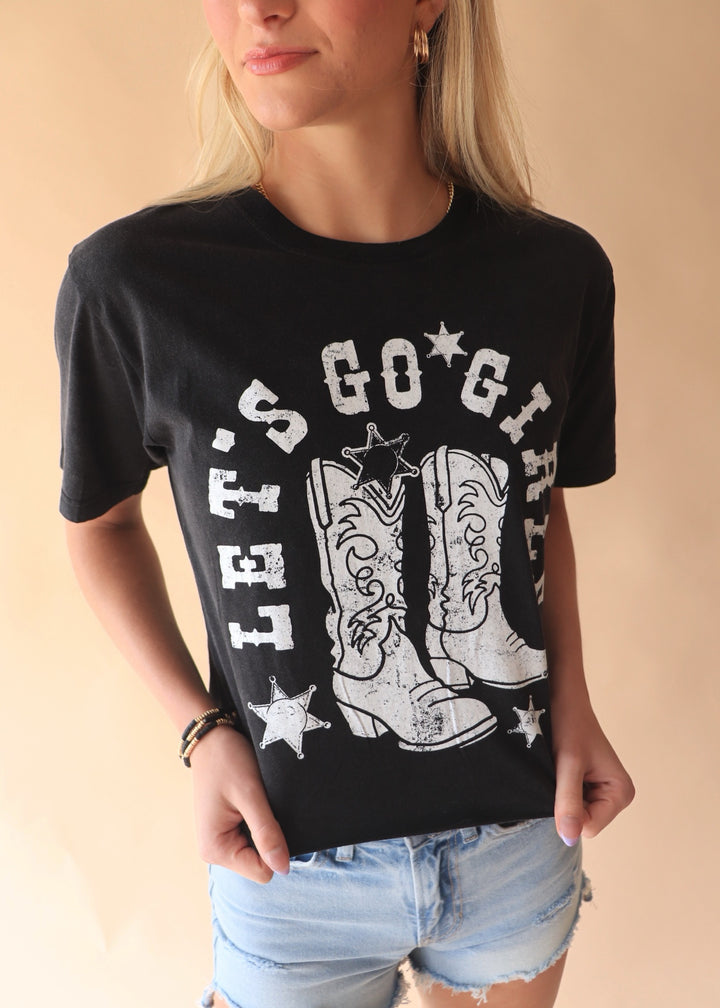 Let's Go Girls Graphic Tee in Black