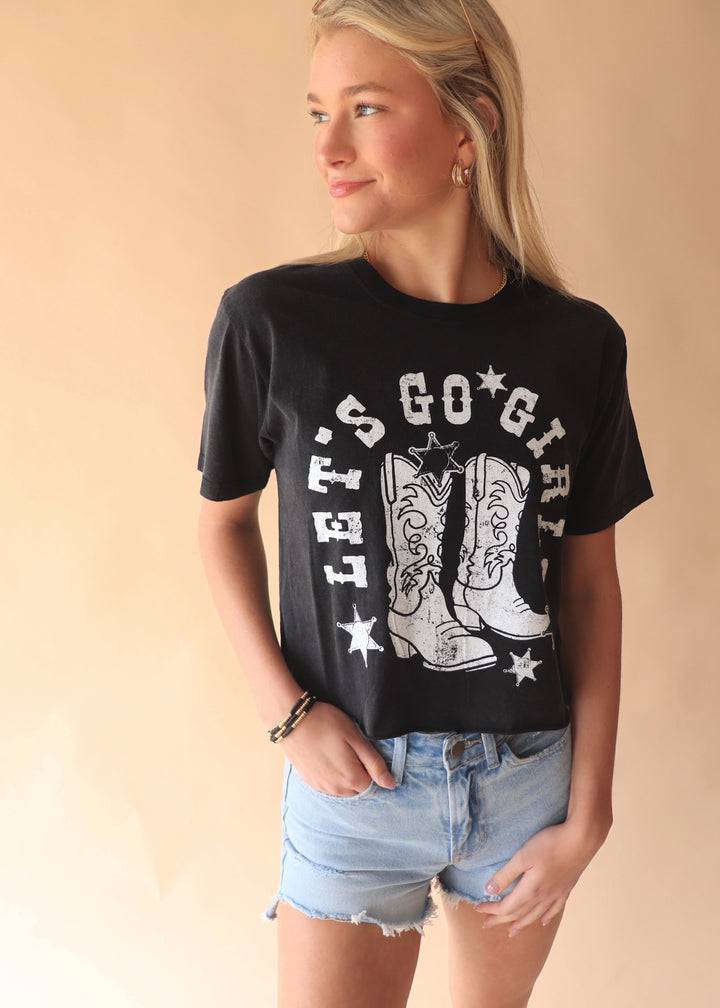 Let's Go Girls Graphic Tee in Black