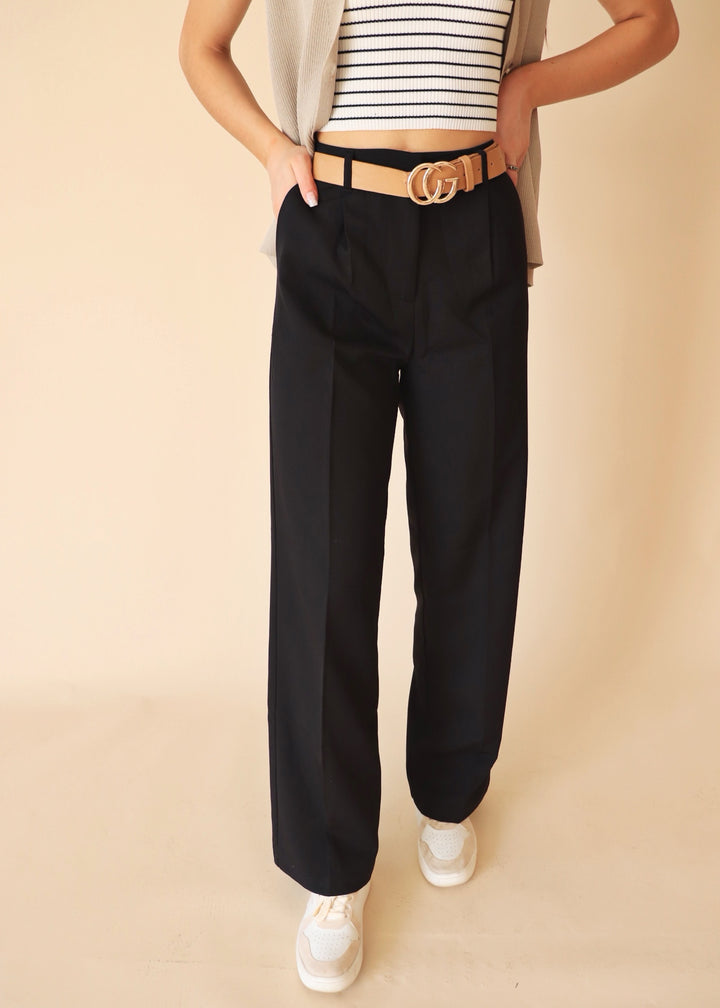 CLEARANCE FINAL SALE  Freya High Wasited Dress Slacks in Black